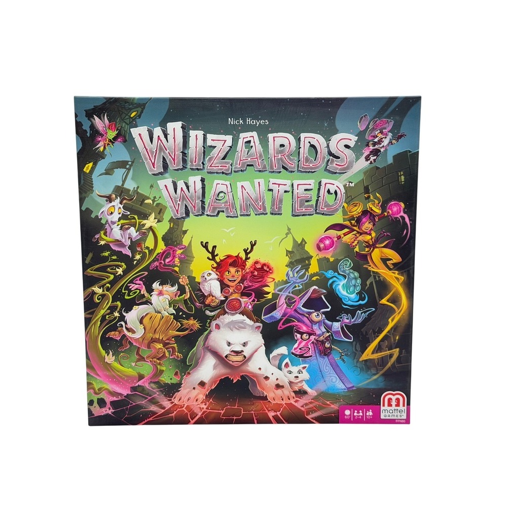 Mattel Wizards Wanted Board Game Night Fantasy Strategy Magic Spells Complete